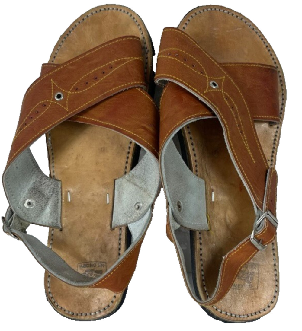 Traditional Handmade Huarache Crusado Men's Sz 9 Leather Cross-Strap Tire Soles